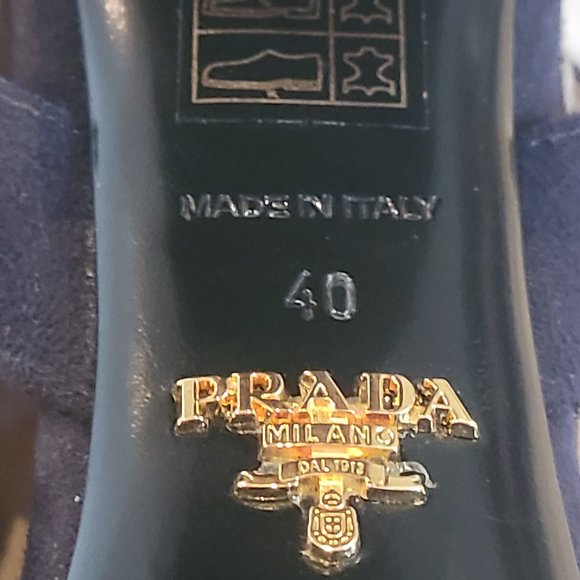 Prada Blue Suede Studded Sandals - Picture 8 of 16